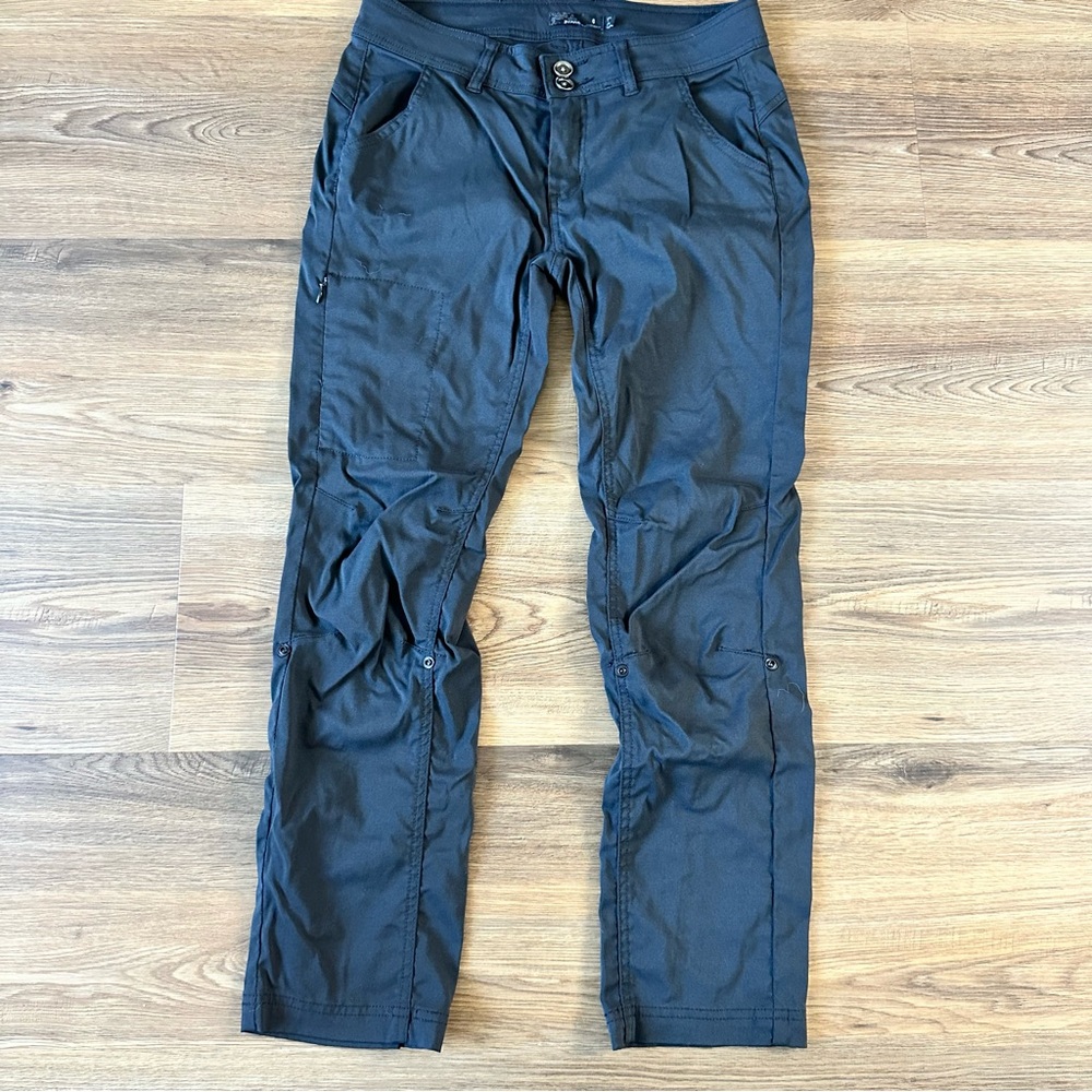 Prana Halle Straight Leg Pants Womens 6 Short Roll Up Hiking Stretch Mid Rise‎